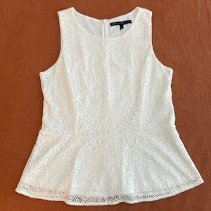 White House Black Market, size 10, white, lace, tank top.